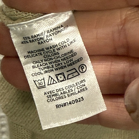 LOFT Beige Button-Up Cardigan crop cropped SZ S neutral preppy v neck casual - Picture 4 of 6